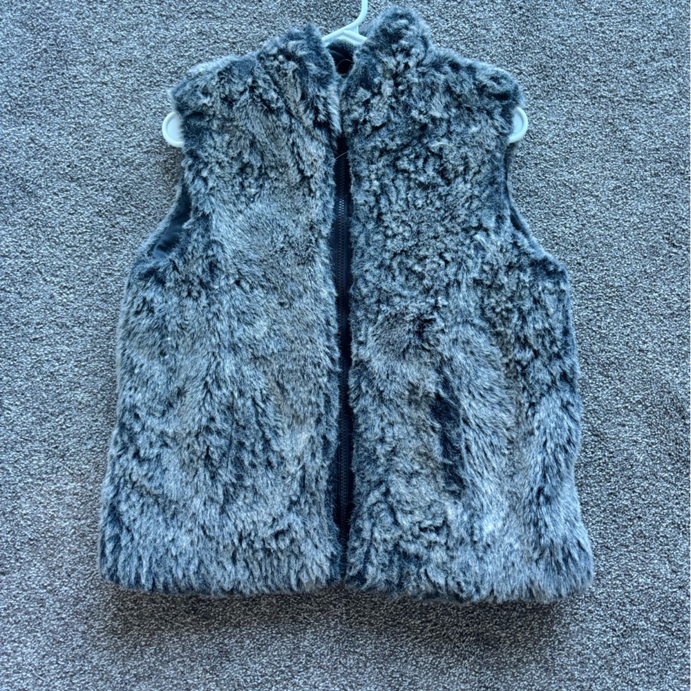 Vintage Buffalo David Bitton Charcoal Faux Fur Vest
